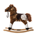 Cavallo a Dondolo in Legno con Suono Giocattolo per i Bambini Marrone 