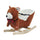 Cavallo a Dondolo in Legno Orso per Bambini Marrone