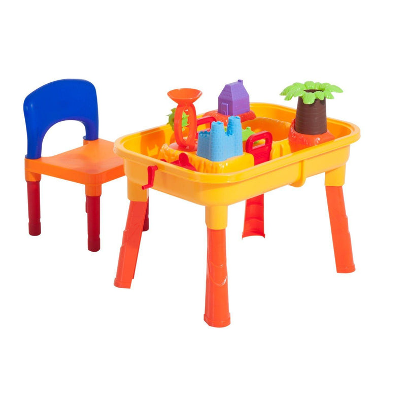 Set Gioco 32 pezzi con Tavolo Sedia Castello Formine 