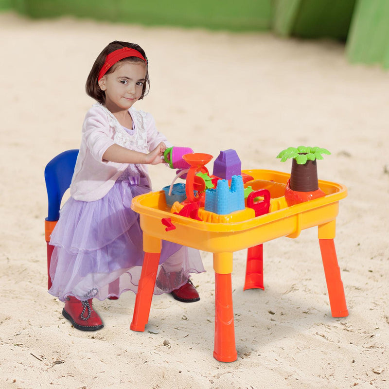 Set Gioco 32 pezzi con Tavolo Sedia Castello Formine 