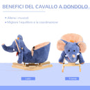 Elefante a Dondolo per Bambini Blu 