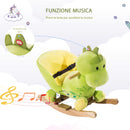 Drago a Dondolo per i Bambini in Legno Verde e Giallo 