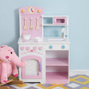 Cucina Giocattolo per Bambini in Legno con Sedia e Accessori 60x35x87 cm 