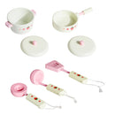Cucina Giocattolo per Bambini con Accessori in Legno Bianco e Rosso 70x30x88 cm 
