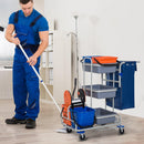 Carrello Pulizie Professionale con 4 Secchi Grigio 