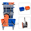 Carrello Pulizie Professionale con 4 Secchi Grigio 