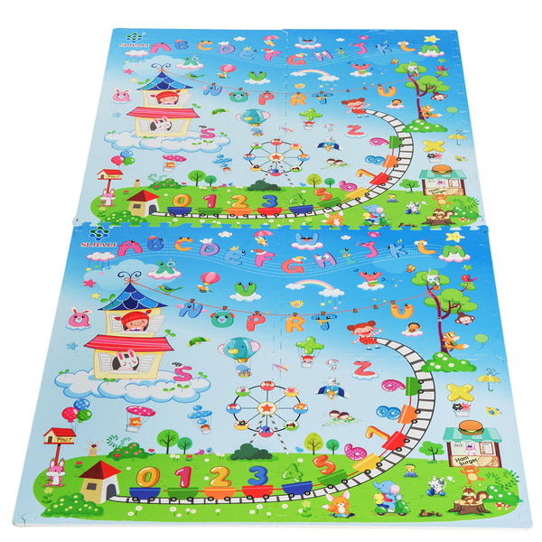 prezzo Tappeto Puzzle per Bambini Disegno Fantasia 8 Tessere 61.5x61.5 cm