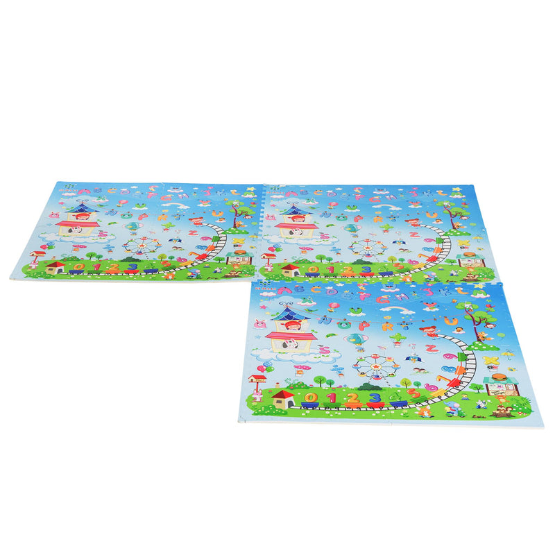 Tappeto Puzzle per Bambini Disegno Fantasia 12 Tessere 61.5x61.5 cm 