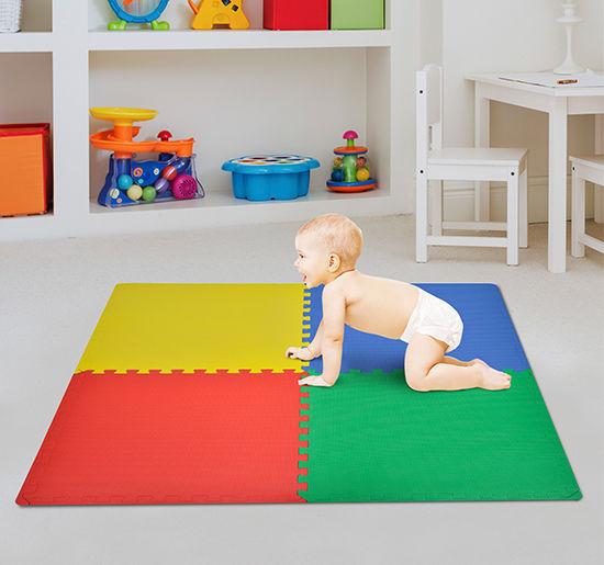 Tappeto Gioco Bimbi 60x60 cm - Set 8 Pezzi Materiale Isolante Resistente all'Umidità Colorato 