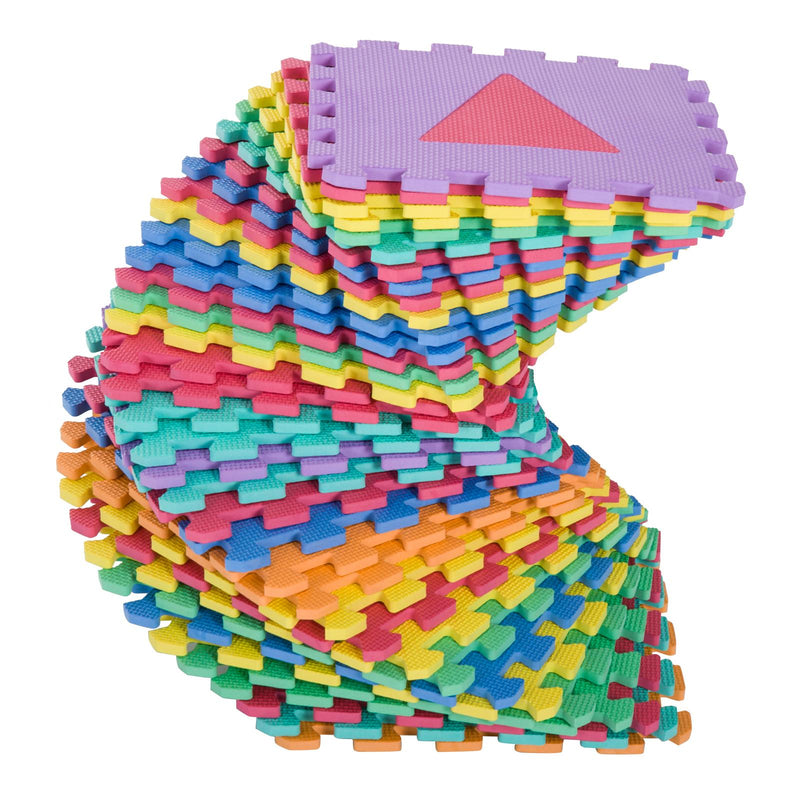 Tappeto Puzzle con Forme Geometriche 36 Tessere 31x31 cm Colorato 