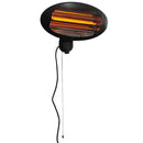 Lampada Riscaldante a Parete Radiatore per Esterni 2000W in Alluminio Nero 
