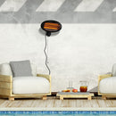 Lampada Riscaldante a Parete Radiatore per Esterni 2000W in Alluminio Nero 