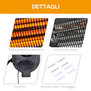 Lampada Riscaldante a Parete Radiatore per Esterni 2000W in Alluminio Nero 