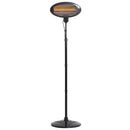 Lampada Riscaldante Radiatore per Esterni 2000W Nero 180-210 cm 
