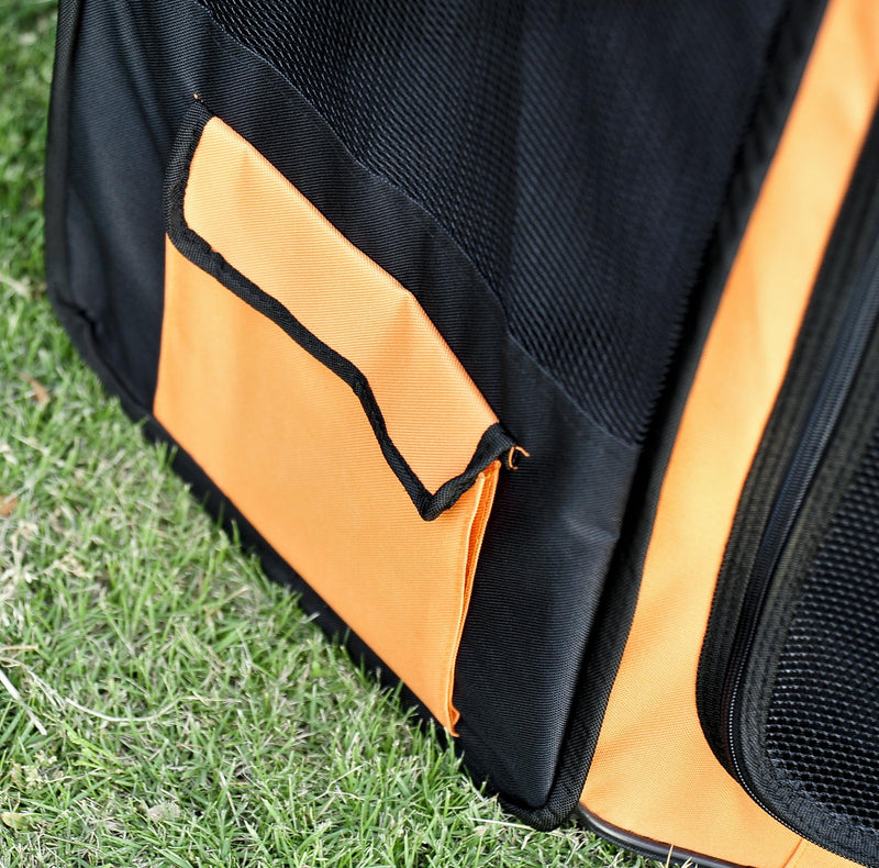 Box per Cani Gatti e Animali Domestici Pieghevole Arancione e Nero Ø91x58 cm 