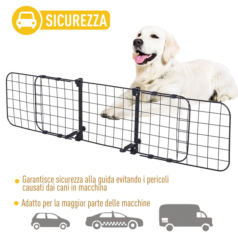 Barriera Divisore di Protezione Macchina per Cani Regolabile 91-145x30 cm 