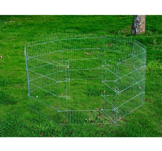 Recinto per Cani Gatti Cuccioli Roditori Recinzione Rete Gabbia 8 Pezzi 76x63 cm 