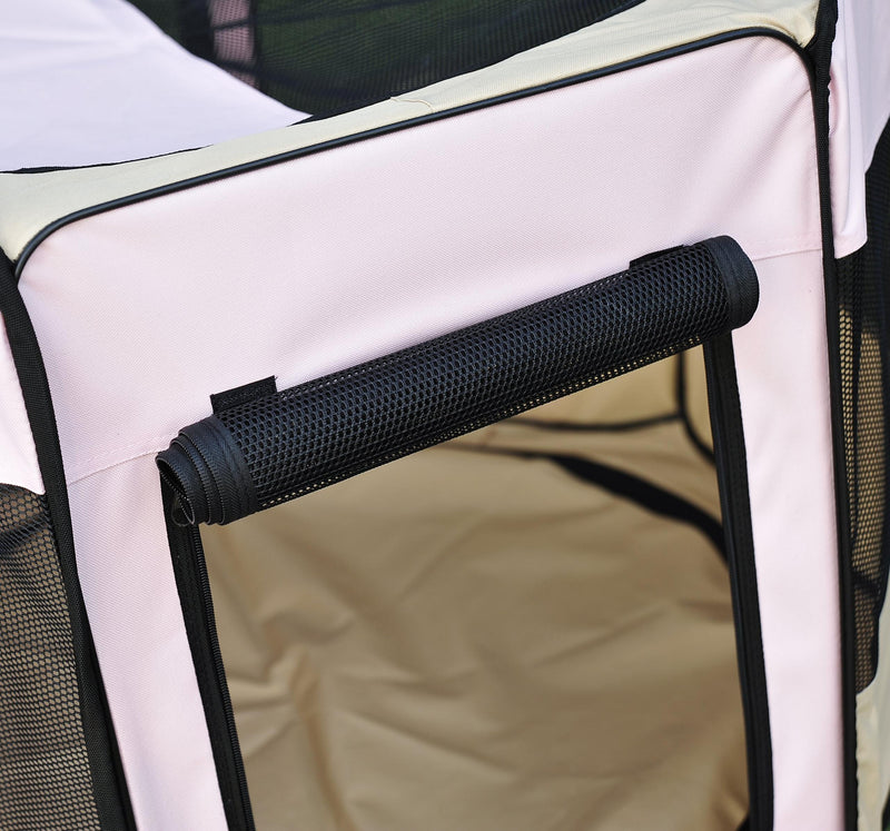 Recinto Box per Animali Domestici in Tessuto Oxford Rosa Ø116x71 cm 