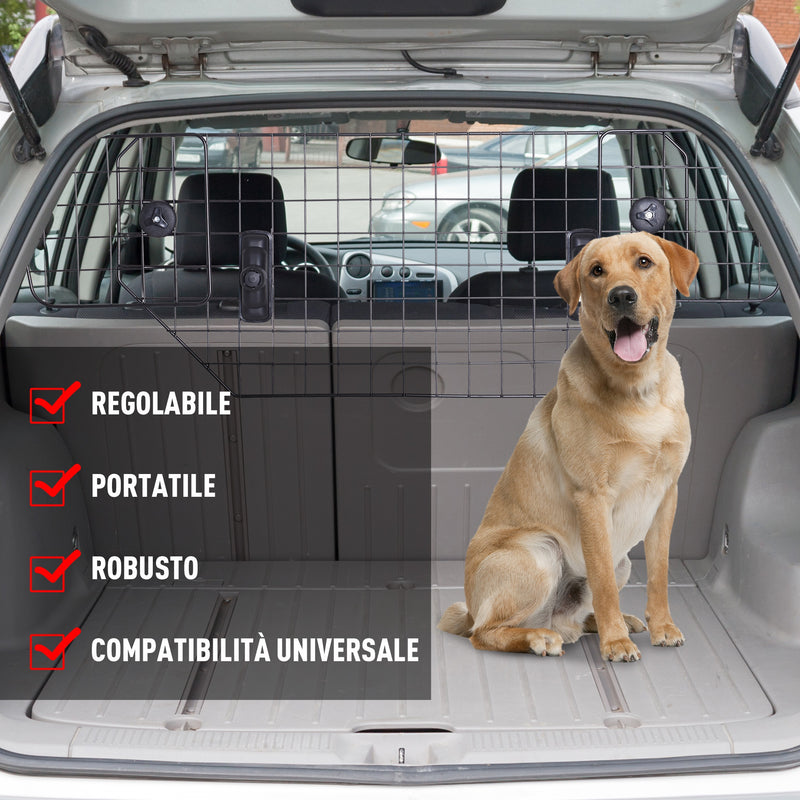 Barriera Divisore di Protezione Macchina per Cani Regolabile 89-122x41 cm 