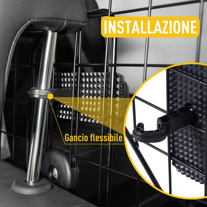 Barriera Divisore di Protezione Macchina per Cani Regolabile 89-122x41 cm 