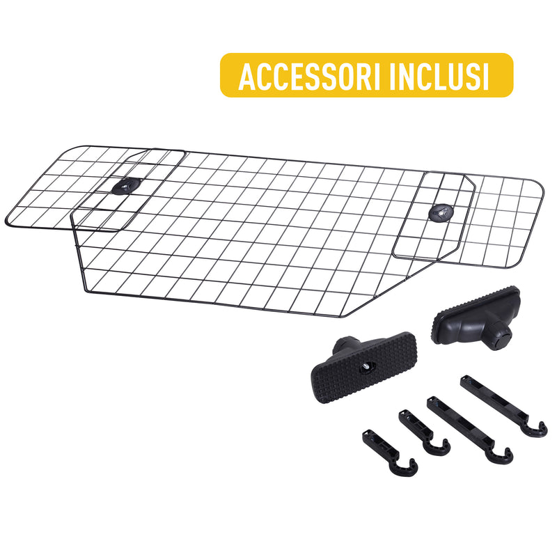 Barriera Divisore di Protezione Macchina per Cani Regolabile 89-122x41 cm 