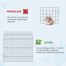 Recinto per Animali in Acciaio Ø158x61 cm Nero 