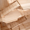 Gabbia per Roditori e Criceti a 4 Ripiani con Tetto Apribile in Legno 60x40x120 cm 