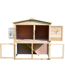 Conigliera da Giardino 2 Piani con Corsa e Zona Abitativa Impermeabile Legno 98x54x100 cm 