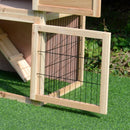 Conigliera da Giardino 2 Piani con Corsa e Zona Abitativa Impermeabile Legno 98x54x100 cm 