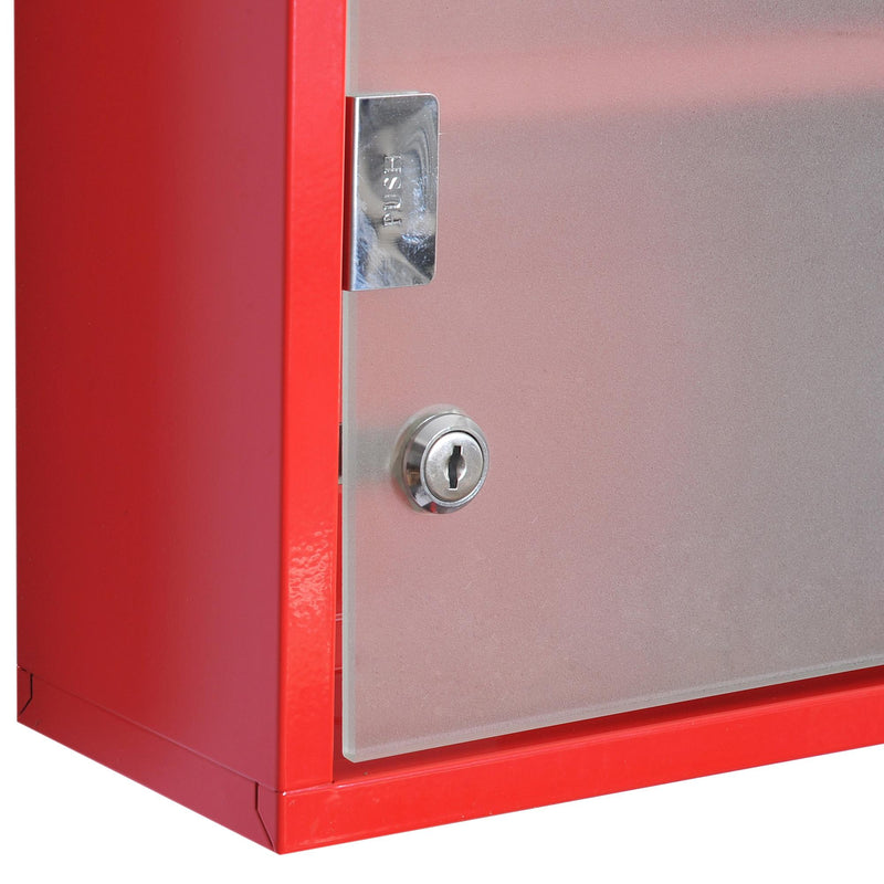 Armadietto per Medicinali Rosso 25x12x48 cm 