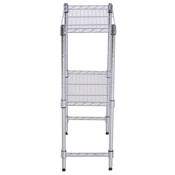 Scaffale Portaoggetti in Acciaio Cromato 2 Ripiani 45x25x72 cm sconto