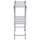 Scaffale Portaoggetti in Acciaio Cromato 2 Ripiani 45x25x72 cm 