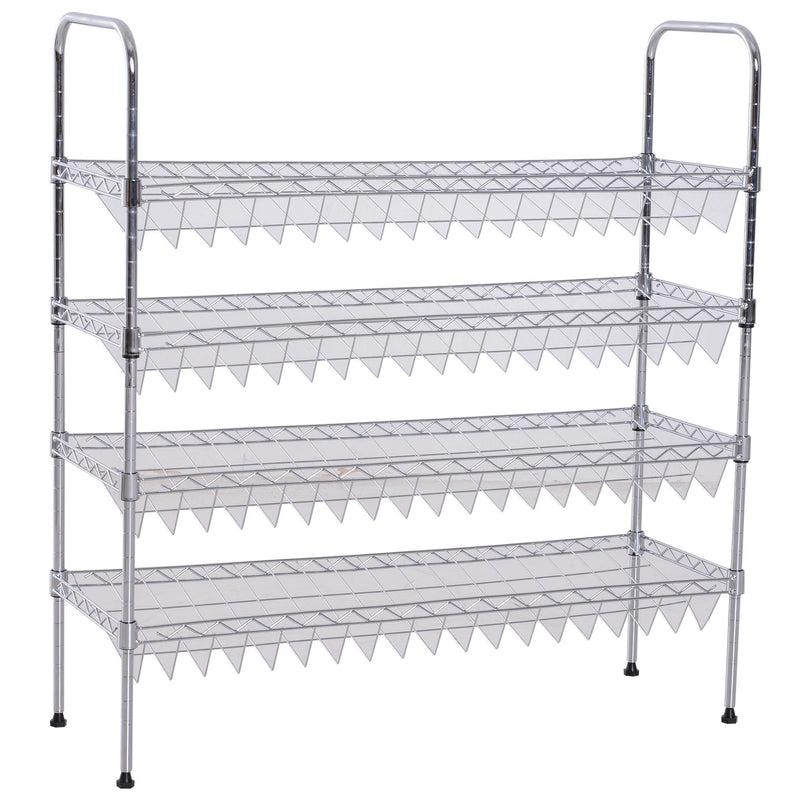 Scarpiera in Metallo con 4 Ripiani Regolabili 75x25x87 cm 