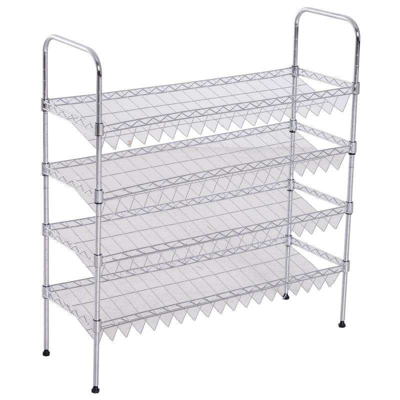 Scarpiera in Metallo con 4 Ripiani Regolabili 75x25x87 cm 