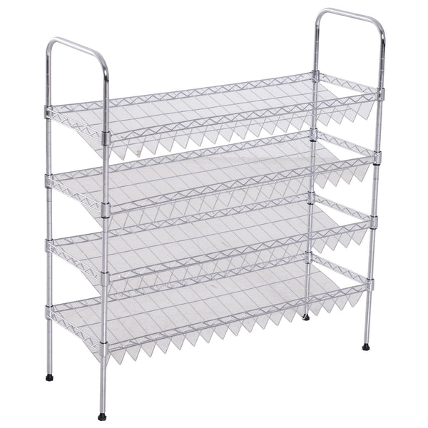 Scarpiera in Metallo con 4 Ripiani Regolabili 75x25x87 cm prezzo