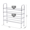 Scarpiera in Metallo con 4 Ripiani Regolabili 75x25x87 cm 