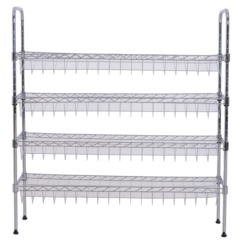 Scarpiera in Metallo con 4 Ripiani Regolabili 75x25x87 cm 