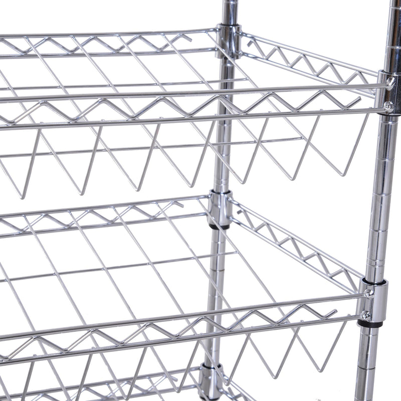 Scarpiera in Metallo con 4 Ripiani Regolabili 75x25x87 cm 