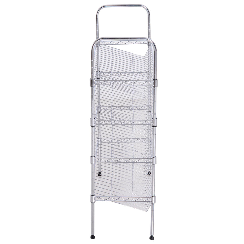 Scarpiera in Metallo con 4 Ripiani Regolabili 75x25x87 cm 