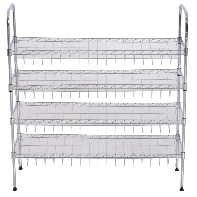 Scarpiera in Metallo con 4 Ripiani Regolabili 75x25x87 cm 