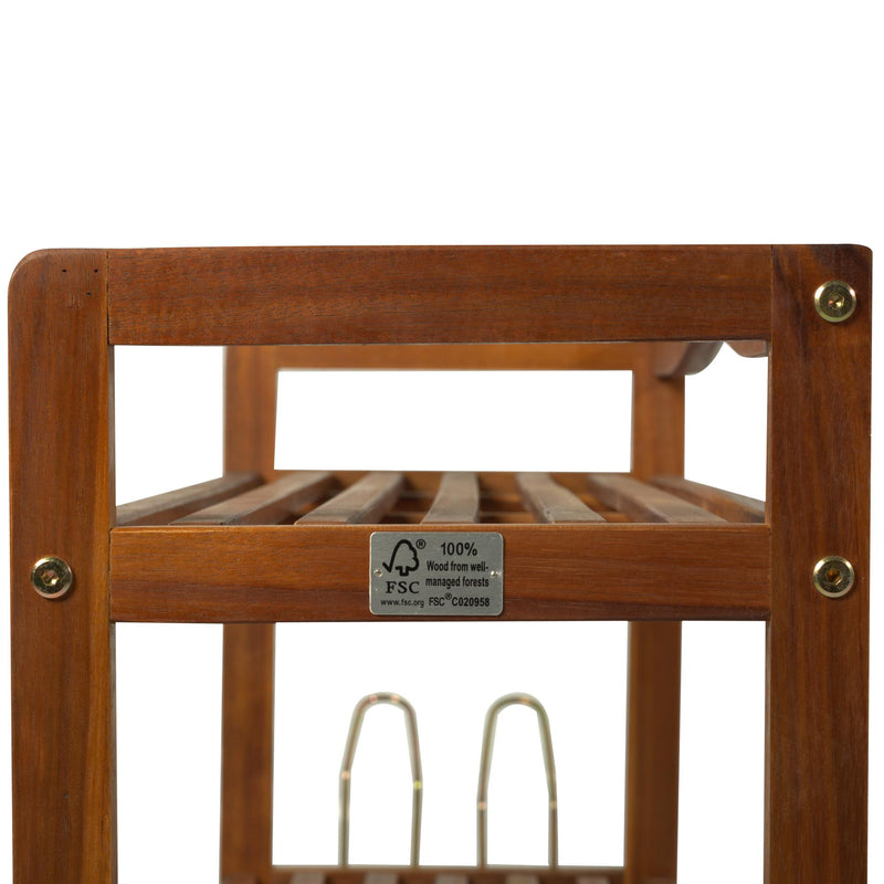 Scarpiera in Legno 3 Ripiani 74x26x62 cm 