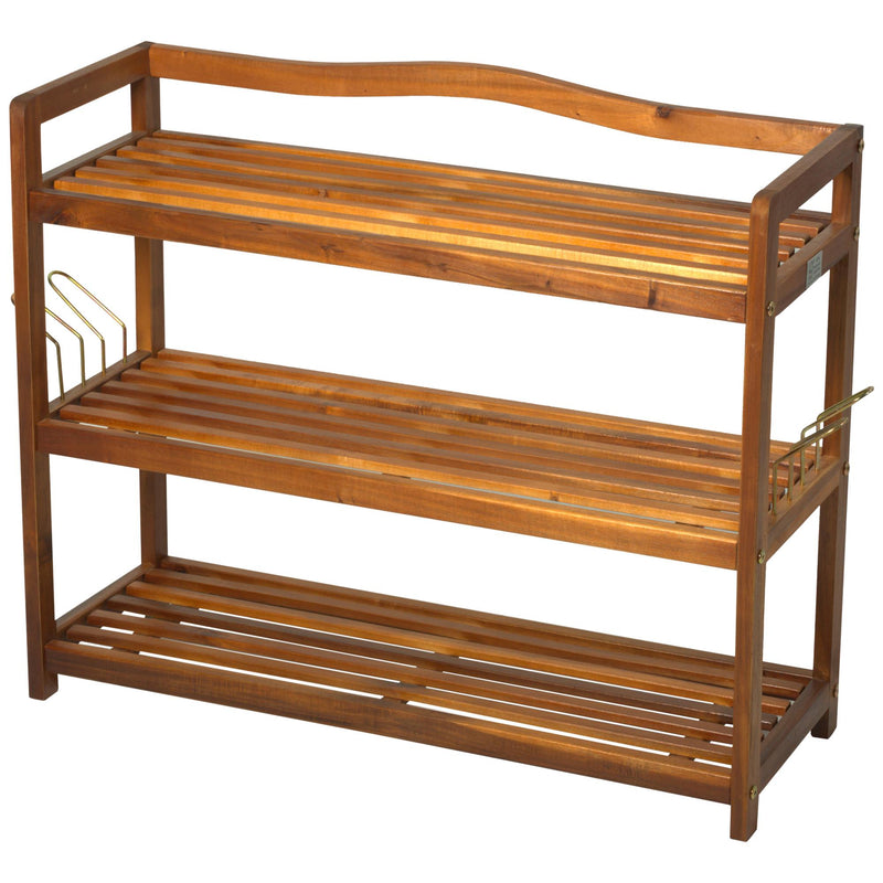 Scarpiera in Legno 3 Ripiani 74x26x62 cm 