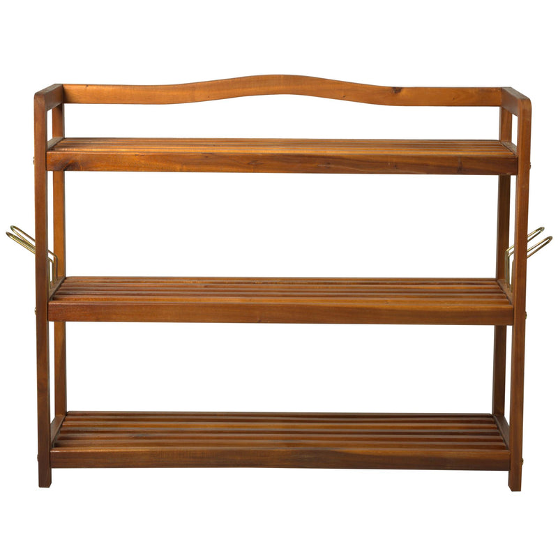 Scarpiera in Legno 3 Ripiani 74x26x62 cm 