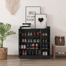 Scarpiera Mobiletto in Legno 4 Ripiani Nero 83x30x90 cm 