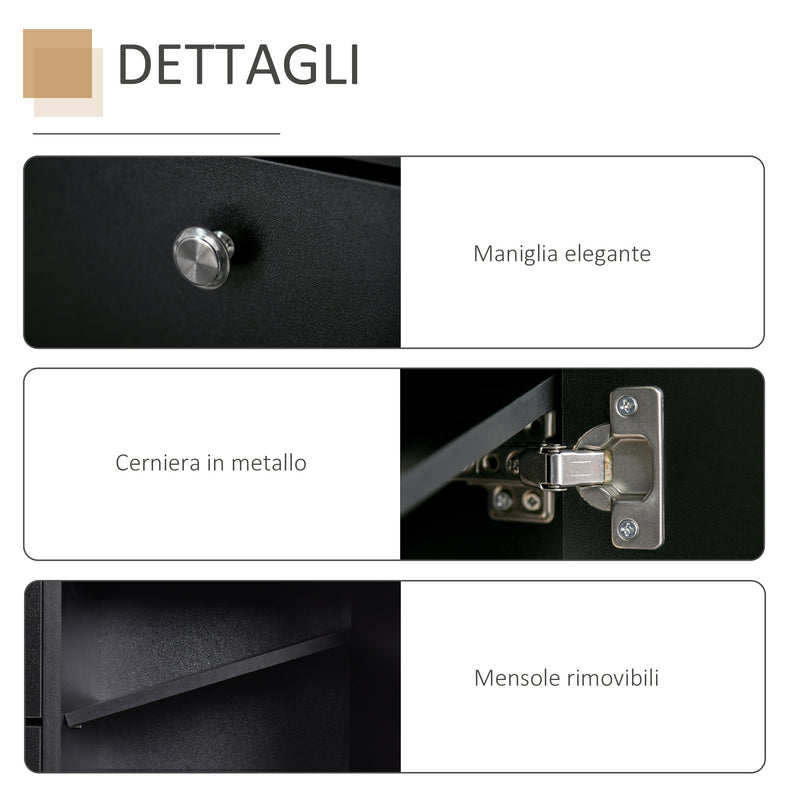 Scarpiera in Legno Nero 8 Scomparti 80x24x120 cm 