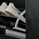 Scarpiera in Legno Nero 8 Scomparti 80x24x120 cm 