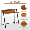 Scrivania da Ufficio con Ripiano Portaoggetti in Legno Noce 84x45x85 cm 