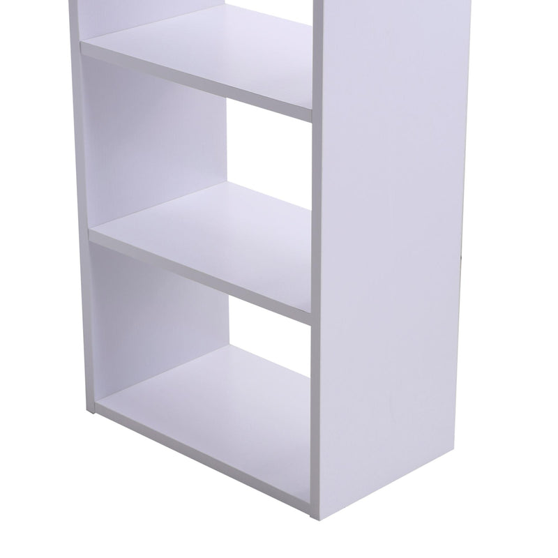 Scrivania da Ufficio con 3 Cassetti e Ripiani in Legno Bianco 120x49x72 cm 