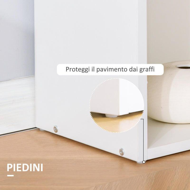 Scrivania da Ufficio con Libreria in Legno Bianco 120x55x120 cm 