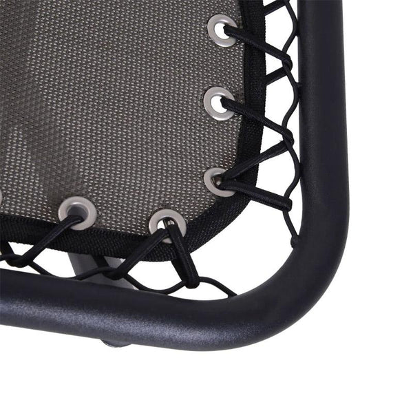 sconto Sedia Sdraio Pieghevole Reclinabile Lettino Relax Zero Gravity Textilene Grigio 90x65x110 cm